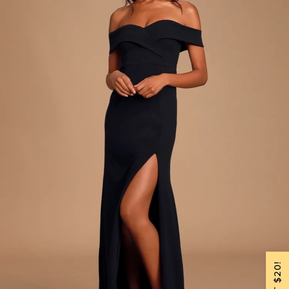 NWT Lulu’s Song of Love off the Shoulder Dress-Black
